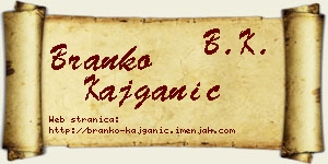 Branko Kajganić vizit kartica